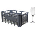 REGENT GREY PLASTIC CRATE WITH CHAMPAGNE FLUTE, 24'S (175ML)