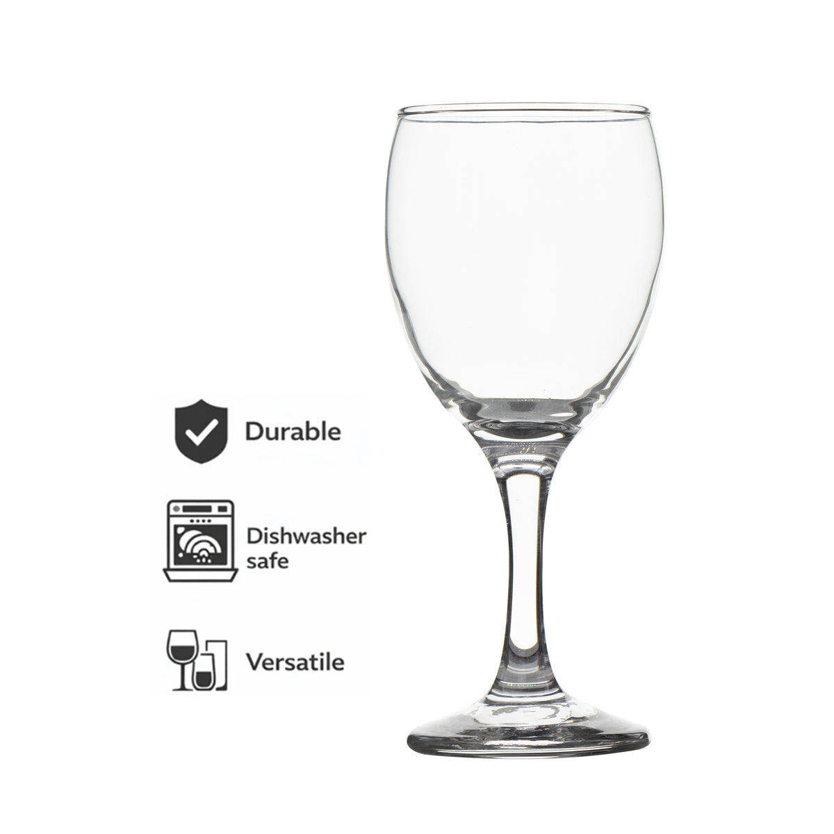 REGENT GREY PLASTIC CRATE WITH WINE GLASSES 24PK, 250ML