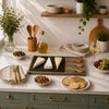 REGENT BAMBOO CHEESE AND SLATE BOARD WITH 3 CHEESE TOOLS 5PC SET, 360X240MM