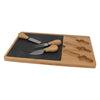 REGENT BAMBOO CHEESE AND SLATE BOARD WITH 3 CHEESE TOOLS 5PC SET, 360X240MM