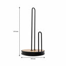 REGENT KITCHEN ROLLER TOWEL HOLDER BLACK WIRE & WOOD