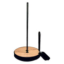 REGENT KITCHEN ROLLER TOWEL HOLDER BLACK WIRE & WOOD, (155MM DIAX320MM)