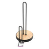 REGENT KITCHEN ROLLER TOWEL HOLDER BLACK WIRE & WOOD