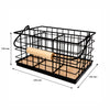 REGENT KITCHEN CUTLERY CADDY BLACK WIRE & WOOD, 230X160MM