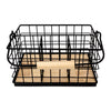 REGENT KITCHEN CUTLERY CADDY BLACK WIRE & WOOD, 230X160MM