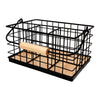 REGENT KITCHEN CUTLERY CADDY BLACK WIRE & WOOD, 230X160MM