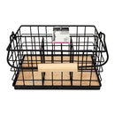 REGENT KITCHEN CUTLERY CADDY BLACK WIRE & WOOD, 230X160MM