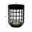 REGENT KITCHEN UTENSIL HOLDER BLACK WIRE & WOOD, 140MM DIA