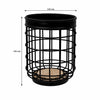 REGENT KITCHEN UTENSIL HOLDER BLACK WIRE & WOOD, 140MM DIA