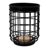 REGENT KITCHEN UTENSIL HOLDER BLACK WIRE & WOOD, 140MM DIA