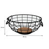 REGENT KITCHEN FRUIT BASKET WITH HANDLES BLACK WIRE AND WOOD, 280MM DIA