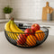 REGENT KITCHEN SWIRL BASKET WIRE AND WOOD POWDER COATED BLACK, (250MM DIA)