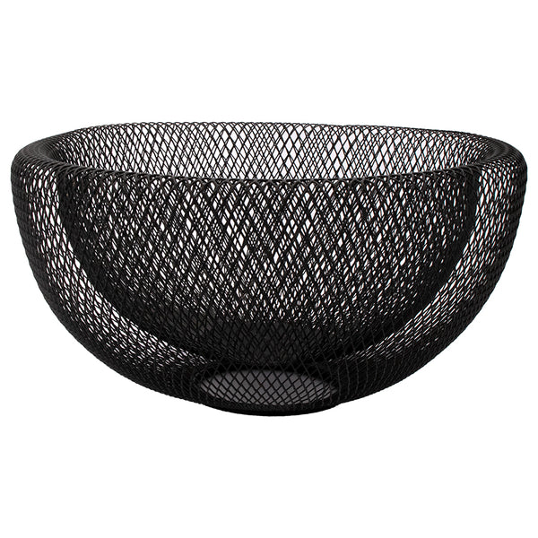 REGENT KITCHEN DOUBLE LAYER WIRE MESH BASKET POWDER COATED BLACK, (145X300MM DIA)