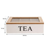 REGENT KITCHEN TEA BOX WITH 6 PARTITIONS WOOD AND GLASS, 240X160MM