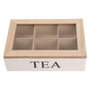 REGENT KITCHEN TEA BOX WITH 6 PARTITIONS WOOD AND GLASS, 240X160MM