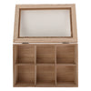 REGENT KITCHEN TEA BOX WITH 6 PARTITIONS WOOD AND GLASS, 240X160MM