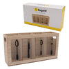 REGENT KITCHEN CUTLERY HOLDER 4 DIVISION WOOD AND GLASS WITH MOTIFS, 295X80MM