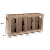 REGENT KITCHEN CUTLERY HOLDER 4 DIVISION WOOD AND GLASS WITH MOTIFS, 295X80MM