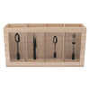 REGENT KITCHEN CUTLERY HOLDER 4 DIVISION WOOD AND GLASS WITH MOTIFS, 295X80MM
