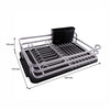 DISH RACK SILVER ALUMINIUM WITH BLACK PLASTIC UTENSIL HOLDER & TRAY, 428X318MM