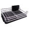 DISH RACK SILVER ALUMINIUM WITH BLACK PLASTIC UTENSIL HOLDER & TRAY, (440X315X115MM)