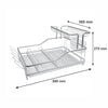 DOUBLE DISH RACK SILVER ALUMINIUM WITH OPAQUE PLASTIC UTENSIL HOLDER AND TRAY,