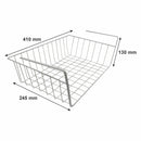 KITCHEN UNDER SHELF WIRE BASKET WHITE, 410X245X130MM