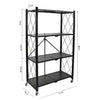 STORAGE RACK FOLDABLE 4 SHELF BLACK, 715X365X1275MM
