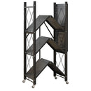 FOLDABLE STORAGE RACK 4 SHELF BLACK, (715X365X1275MM)