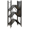 FOLDABLE STORAGE RACK 4 SHELF BLACK, (715X365X1275MM)