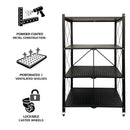 STORAGE RACK FOLDABLE 4 SHELF BLACK, 715X365X1275MM