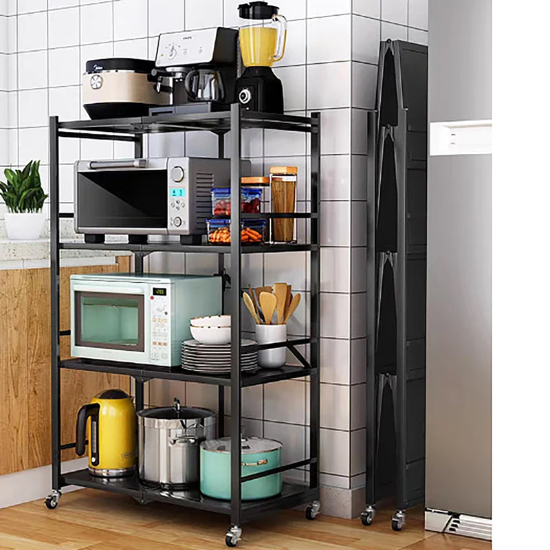 FOLDABLE STORAGE RACK 4 SHELF BLACK, 715X365X1275MM – HCS Home and ...