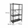 STORAGE RACK FOLDABLE 4 SHELF BLACK, 715X365X1275MM