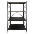 FOLDABLE STORAGE RACK 4 SHELF BLACK, (715X365X1275MM)