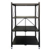 FOLDABLE STORAGE RACK 4 SHELF BLACK, (715X365X1275MM)