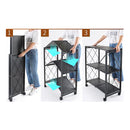 FOLDABLE STORAGE RACK 5 SHELF POWDER COATED BLACK, 715X365X1613MM