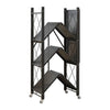 FOLDABLE STORAGE RACK 5 SHELF POWDER COATED BLACK, 715X365X1613MM
