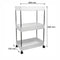 STORAGE RACK 3 SHELF WHITE WITH SWIVEL WHEELS PP PLASTIC AND STAINLESS STEEL,