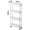 STORAGE RACK 4 SHELF BLACK WITH SWIVEL WHEELS PP AND STAINLESS STEEL, (890X220X400MM)