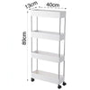 STORAGE RACK 4 SHELF BLACK WITH SWIVEL WHEELS PP AND STAINLESS STEEL, (890X220X400MM)