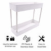 STORAGE RACK 2 SHELF WHITE PP PLASTIC AND STAINLESS STEEL,