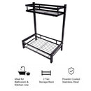 STORAGE RACK KITCHEN COUNTER BLACK, 320X195X400MM