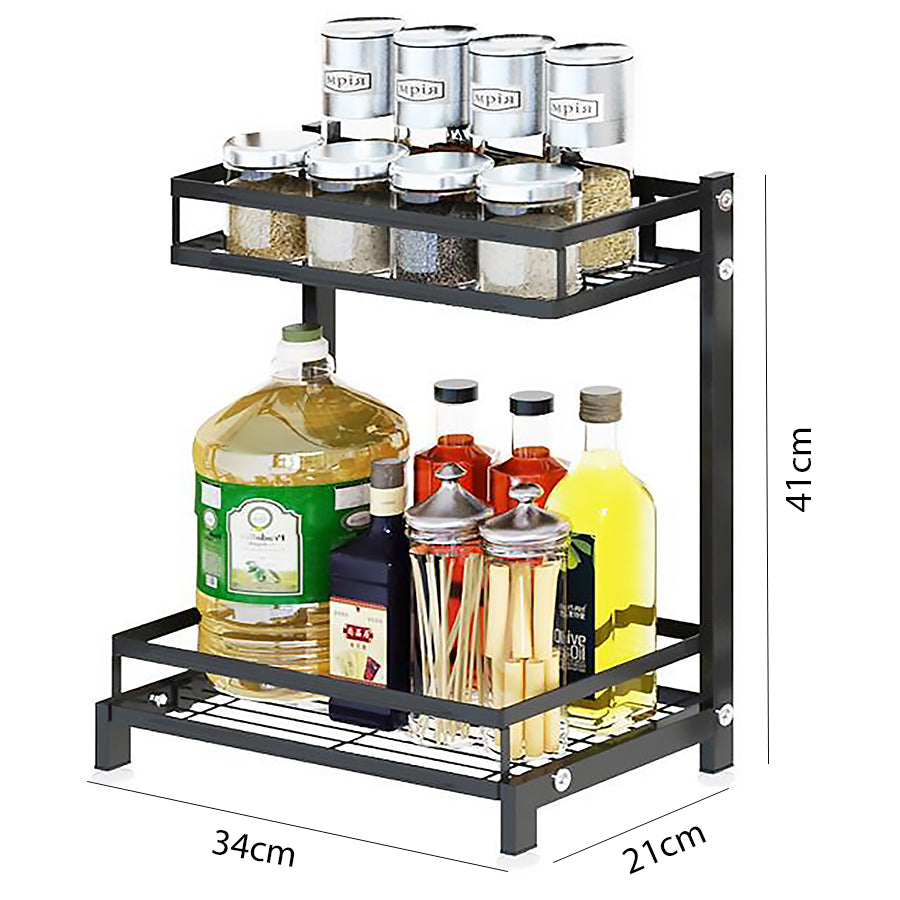 STORAGE RACK KITCHEN COUNTER BLACK, (320X195X400MM) HCS Home and