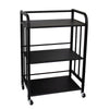 STORAGE RACK MULTI PURPOSE 3 SHELF BLACK P.C. METAL ON CASTERS, 500X320X760MM