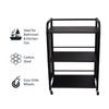 STORAGE RACK MULTI PURPOSE 3 SHELF BLACK P.C. METAL ON CASTERS, 500X320X760MM