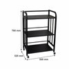 STORAGE RACK MULTI PURPOSE 3 SHELF BLACK P.C. METAL ON CASTERS, 500X320X760MM
