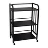 STORAGE RACK MULTI PURPOSE 3 SHELF BLACK P.C. METAL ON CASTERS, 500X320X760MM
