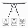 CLOTHES DRYING RACK 3 LAYER FOLDABLE GREY, 1600X450MM