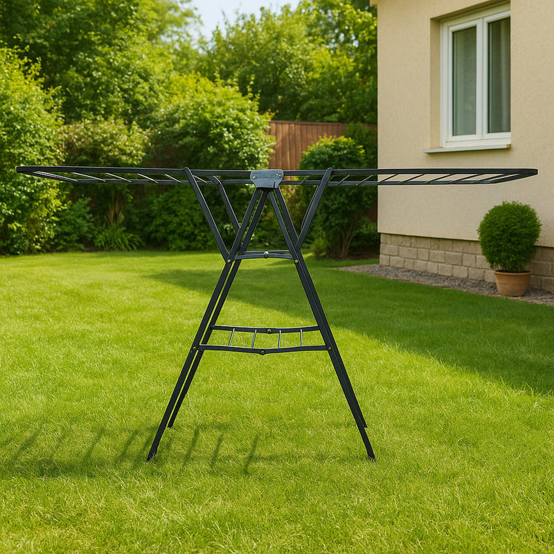 CLOTHES DRYING RACK 3 LAYER FOLDABLE GREY, 1600X450MM