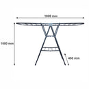CLOTHES DRYING RACK 3 LAYER FOLDABLE GREY, (1600X450X1065MM)